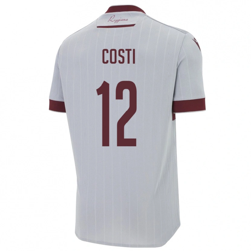 Danxen Mulher Camisola Filippo Costi #12 Borgonha Branco Alternativa 2025/26 Camisa