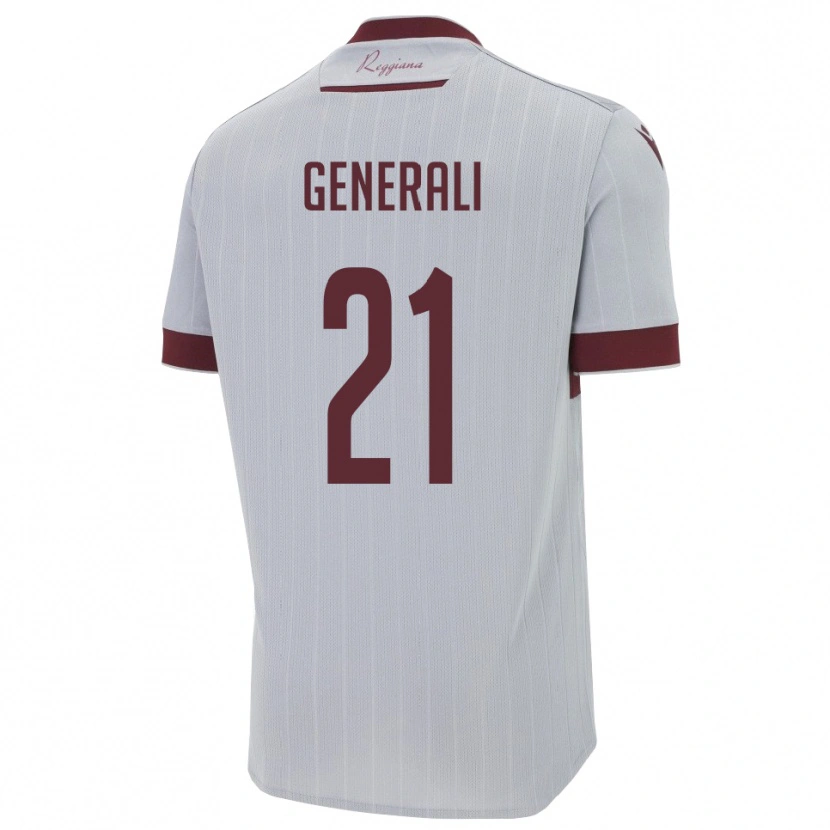Danxen Mulher Camisola Mattia Generali #21 Borgonha Branco Alternativa 2025/26 Camisa