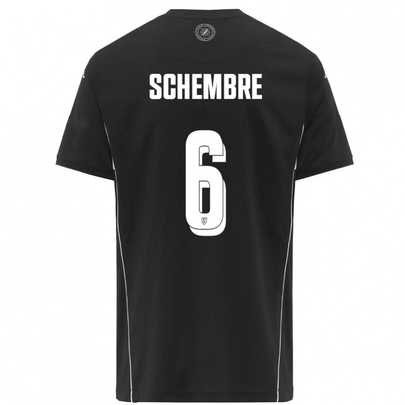 Danxen Mulher Camisola Emanuele Schembre #6 Preto Branco Alternativa 2025/26 Camisa
