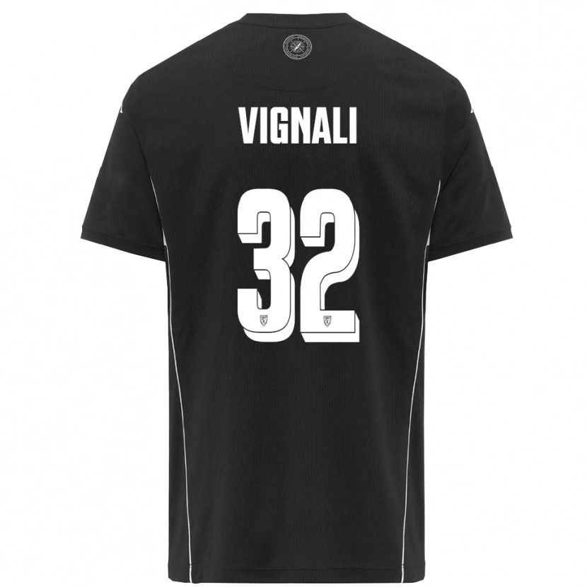 Danxen Mulher Camisola Luca Vignali #32 Preto Branco Alternativa 2025/26 Camisa