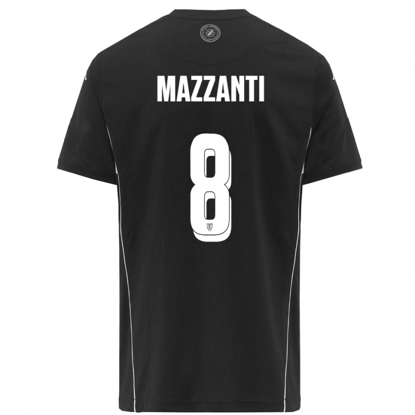 Danxen Mulher Camisola Tommaso Mazzanti #8 Preto Branco Alternativa 2025/26 Camisa