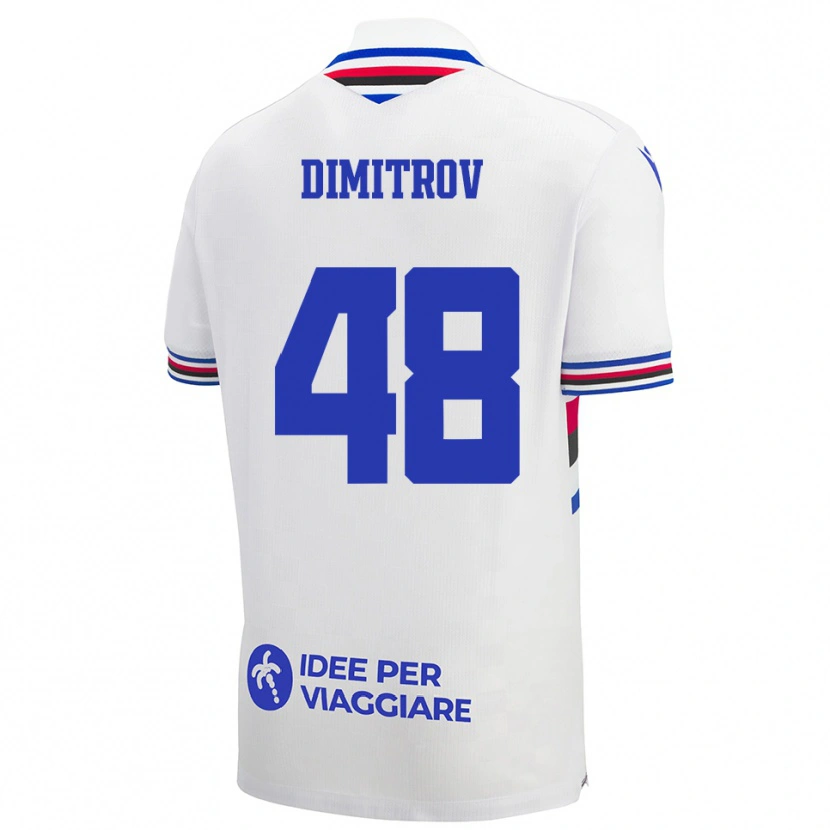 Danxen Mulher Camisola Martin Dimitrov #48 Branco Azul Vermelho Alternativa 2025/26 Camisa