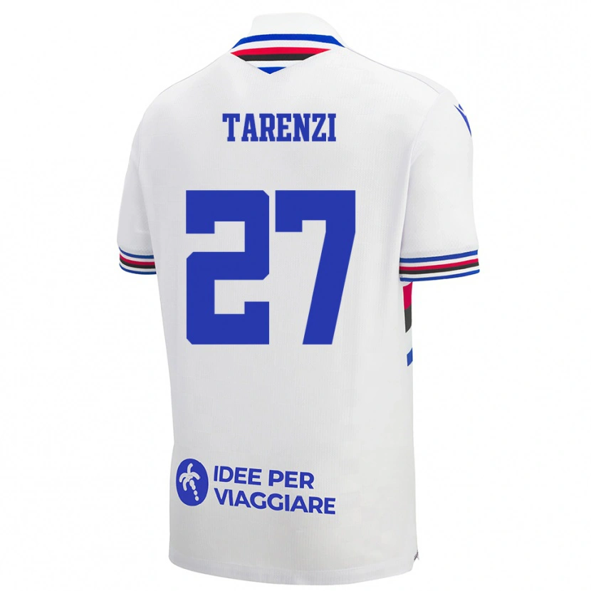 Danxen Mulher Camisola Stefania Tarenzi #27 Branco Azul Vermelho Alternativa 2025/26 Camisa