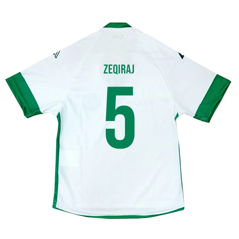 Danxen Mulher Camisola Leon Zeqiraj #5 Branco Verde Azul Alternativa 2025/26 Camisa
