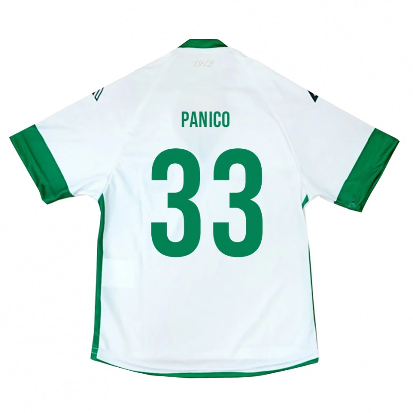 Danxen Mulher Camisola Giuseppe Panico #33 Branco Verde Azul Alternativa 2025/26 Camisa