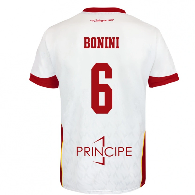 Danxen Mulher Camisola Federico Bonini #6 Branco Vermelho Alternativa 2025/26 Camisa