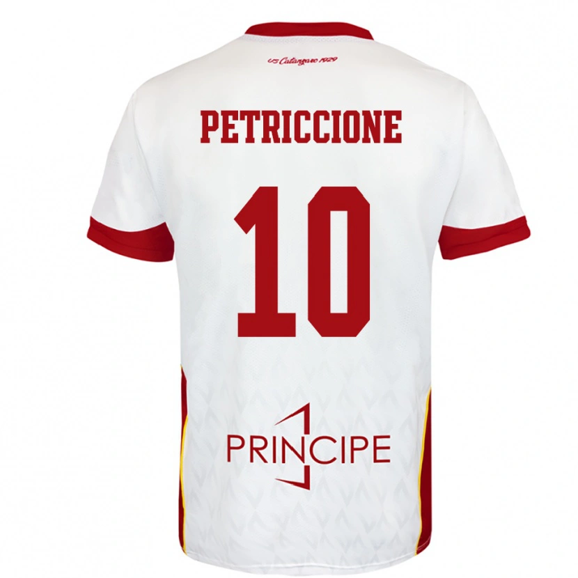 Danxen Mulher Camisola Jacopo Petriccione #10 Branco Vermelho Alternativa 2025/26 Camisa