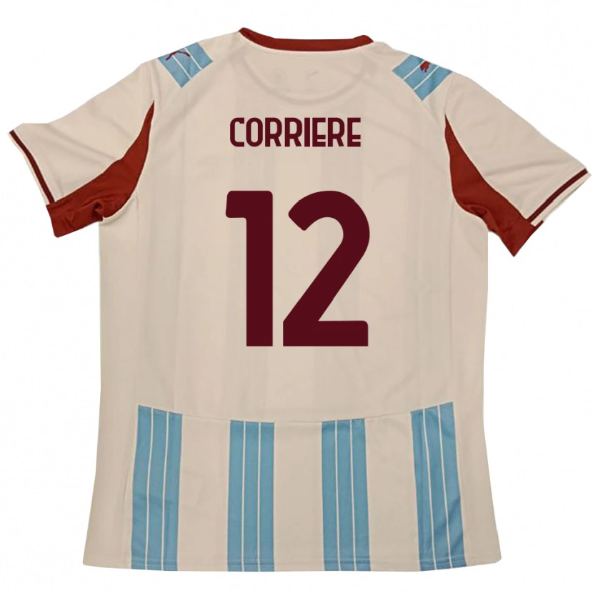 Danxen Mulher Camisola Francesco Corriere #12 Azul Celeste Branco Alternativa 2025/26 Camisa