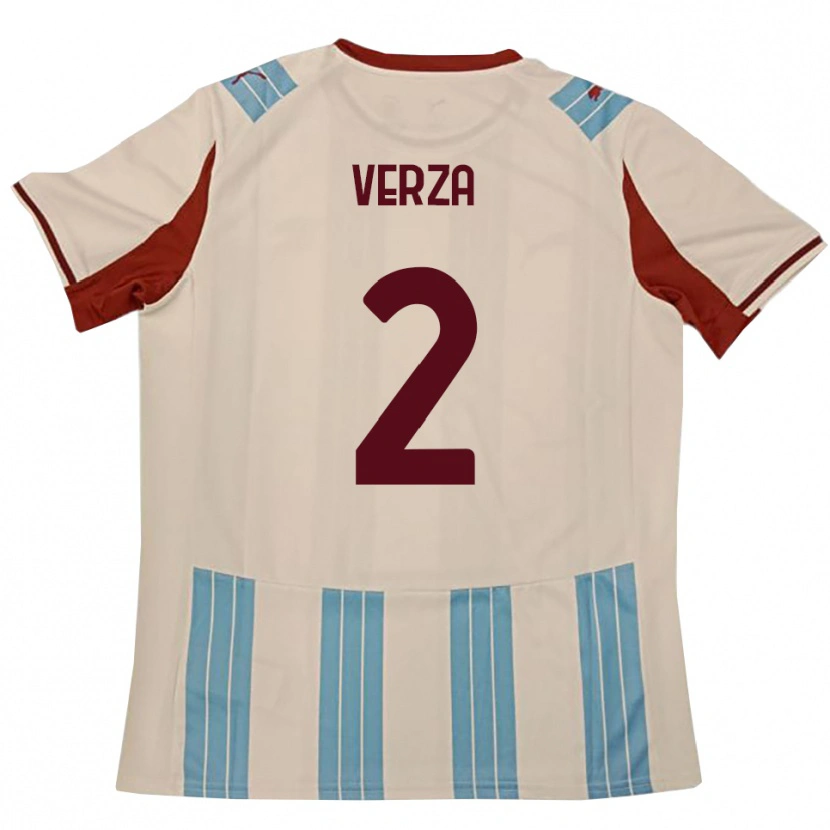 Danxen Mulher Camisola Donatello Verza #2 Azul Celeste Branco Alternativa 2025/26 Camisa