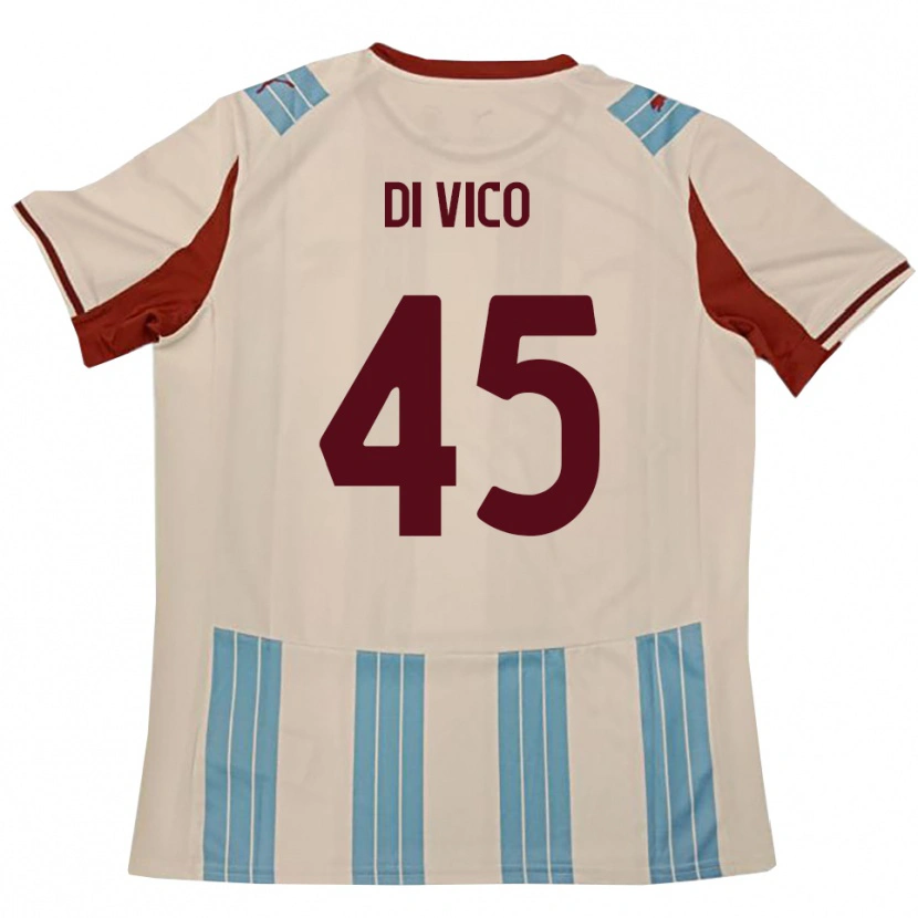 Danxen Mulher Camisola Rocco Di Vico #45 Azul Celeste Branco Alternativa 2025/26 Camisa