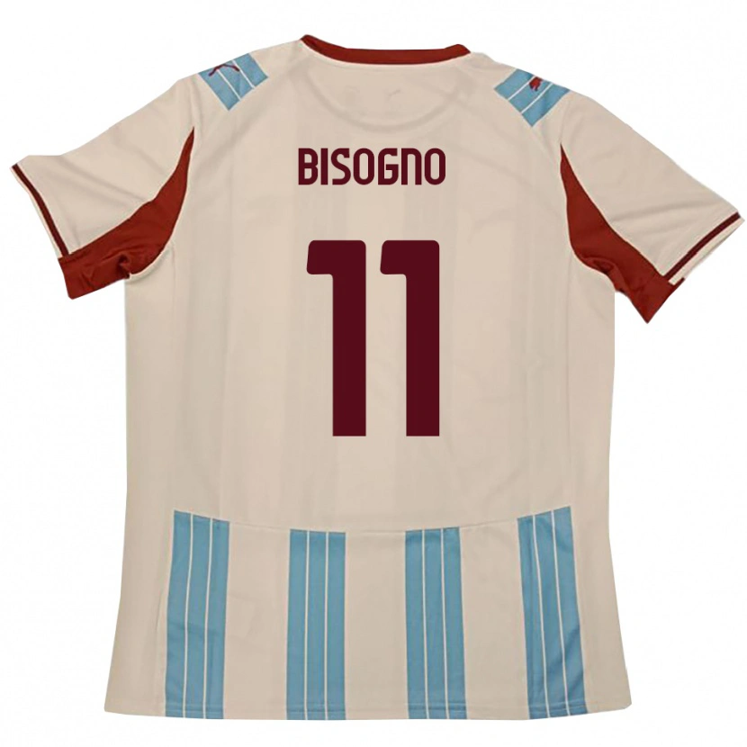 Danxen Mulher Camisola Davide Bisogno #11 Azul Celeste Branco Alternativa 2025/26 Camisa