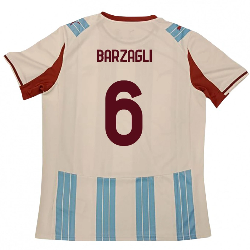 Danxen Mulher Camisola Gabriele Barzagli #6 Azul Celeste Branco Alternativa 2025/26 Camisa