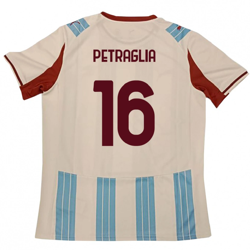 Danxen Mulher Camisola Christian Petraglia #16 Azul Celeste Branco Alternativa 2025/26 Camisa