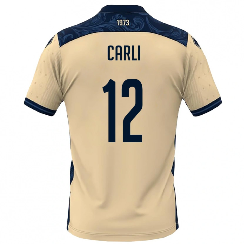 Danxen Mulher Camisola Lorenzo Carli #12 Branco Marinho Alternativa 2025/26 Camisa