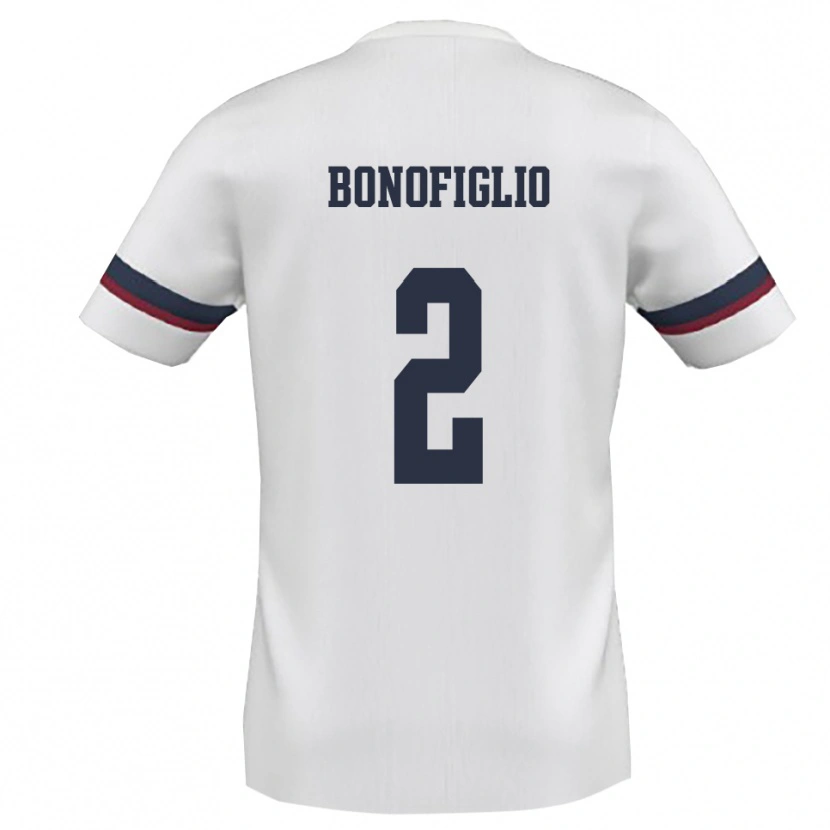Danxen Mulher Camisola Lucio Bonofiglio #2 Branco Vermelho Alternativa 2025/26 Camisa