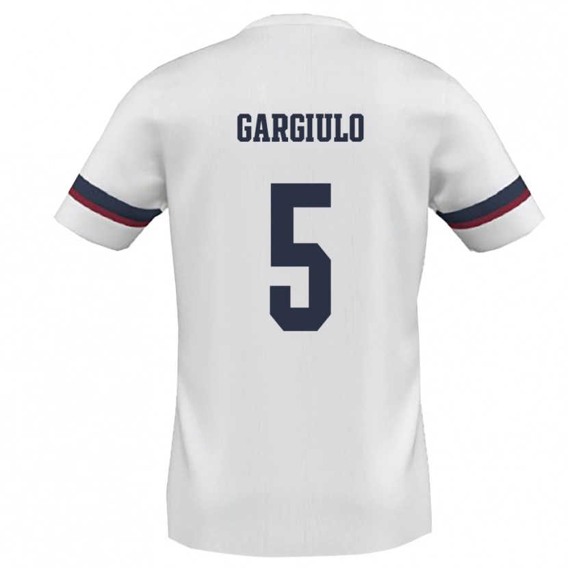 Danxen Mulher Camisola Mario Gargiulo #5 Branco Vermelho Alternativa 2025/26 Camisa