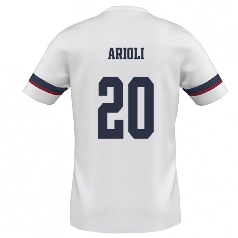 Danxen Mulher Camisola Alessandro Arioli #20 Branco Vermelho Alternativa 2025/26 Camisa