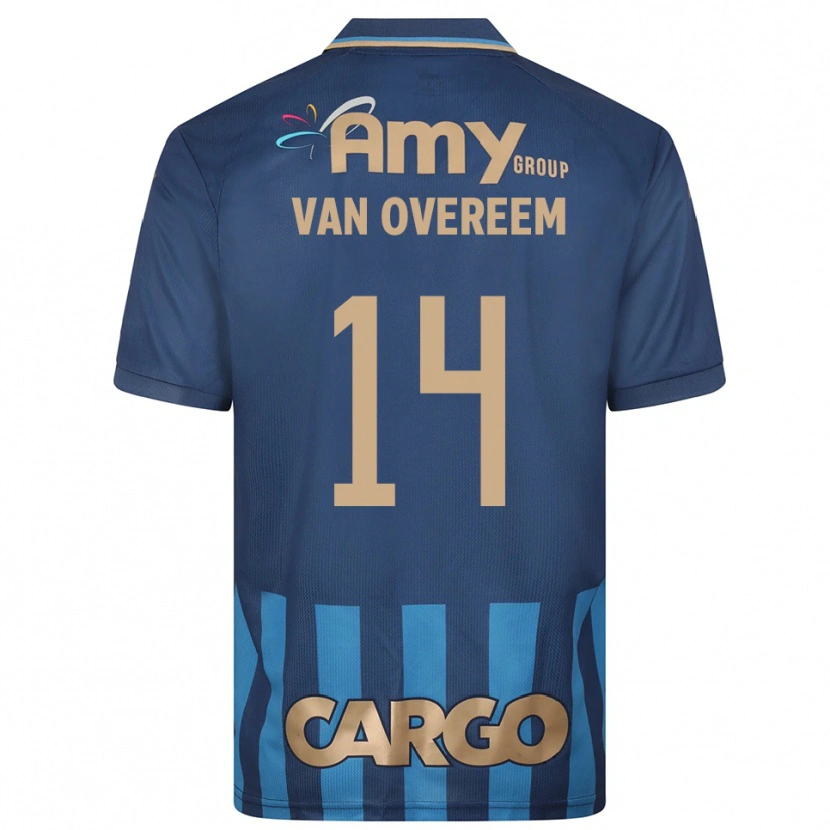 Danxen Mulher Camisola Joris Van Overeem #14 Azul Marinho Alternativa 2025/26 Camisa