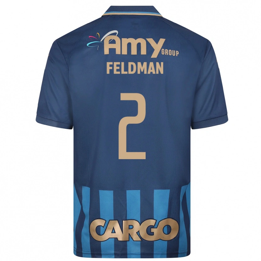 Danxen Mulher Camisola Ron Feldman #2 Azul Marinho Alternativa 2025/26 Camisa
