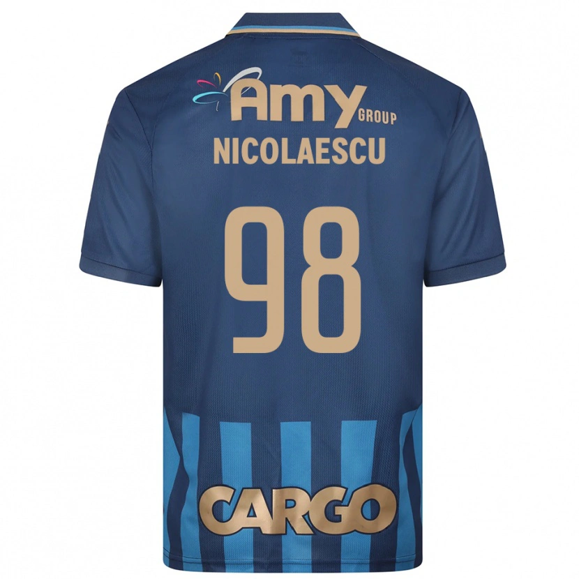 Danxen Mulher Camisola Ion Nicolaescu #98 Azul Marinho Alternativa 2025/26 Camisa