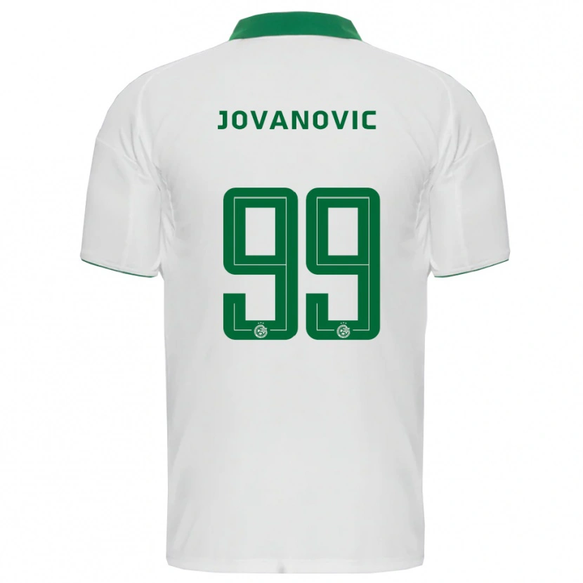 Danxen Mulher Camisola Djordje Jovanovic #99 Branco Verde Alternativa 2025/26 Camisa