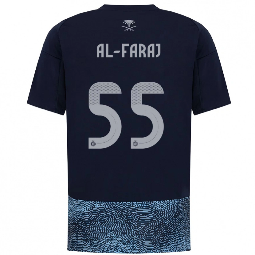 Danxen Mulher Camisola Abdulaziz Al-Faraj #55 Marinho Azul Celeste Alternativa 2025/26 Camisa