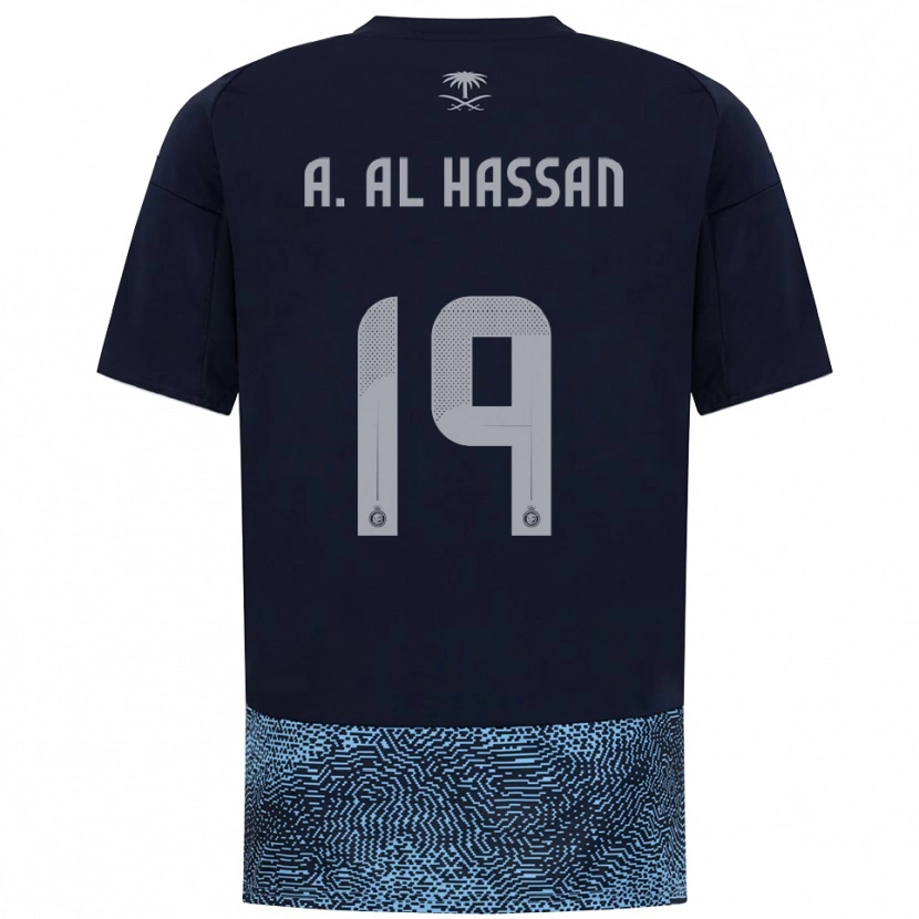 Danxen Mulher Camisola Ali Al-Hassan #19 Marinho Azul Celeste Alternativa 2025/26 Camisa