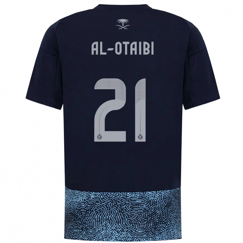 Danxen Mulher Camisola Abdulrahman Al-Otaibi #21 Marinho Azul Celeste Alternativa 2025/26 Camisa