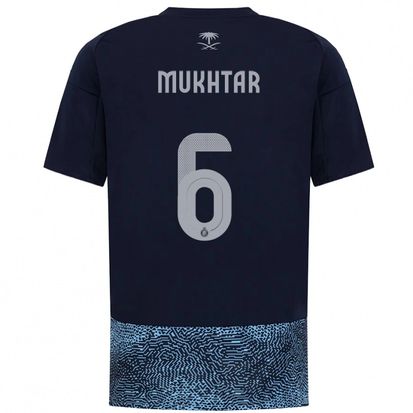 Danxen Mulher Camisola Mukhtar Ali #6 Marinho Azul Celeste Alternativa 2025/26 Camisa
