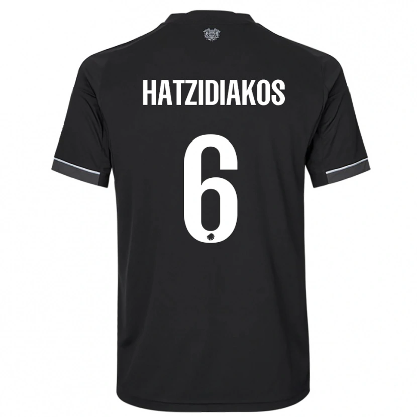 Danxen Mulher Camisola Pantelis Hatzidiakos #6 Preto Branco Alternativa 2025/26 Camisa