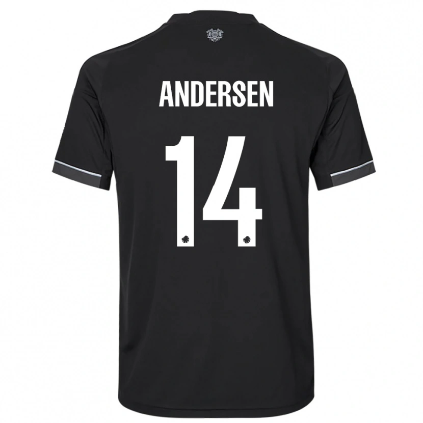 Danxen Mulher Camisola Svava Andersen #14 Preto Branco Alternativa 2025/26 Camisa