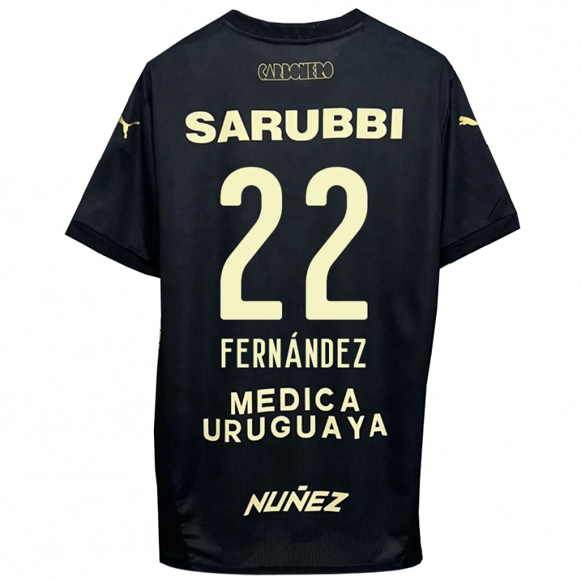 Danxen Mulher Camisola Francisco Fernández #22 Preto Dourado Alternativa 2025/26 Camisa