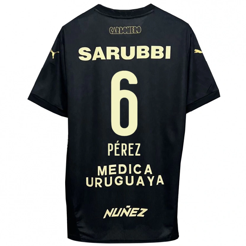 Danxen Mulher Camisola Rodrigo Pérez #6 Preto Dourado Alternativa 2025/26 Camisa