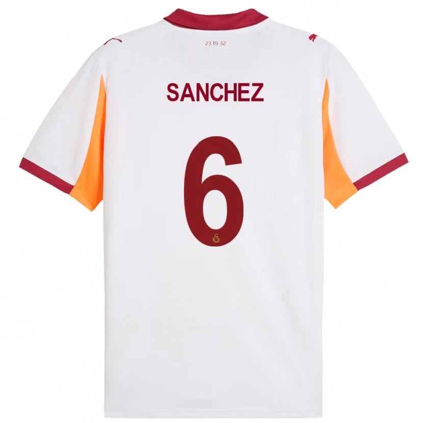 Danxen Mulher Camisola Davinson Sánchez #6 Branco Vermelho Alternativa 2025/26 Camisa