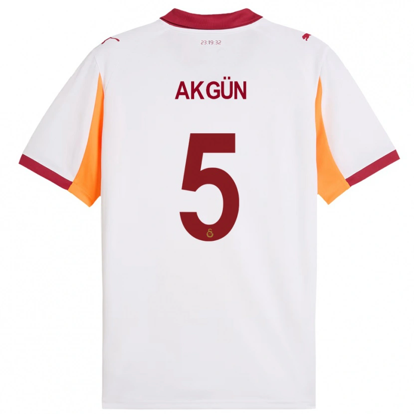 Danxen Mulher Camisola Cihan Akgün #5 Branco Vermelho Alternativa 2025/26 Camisa