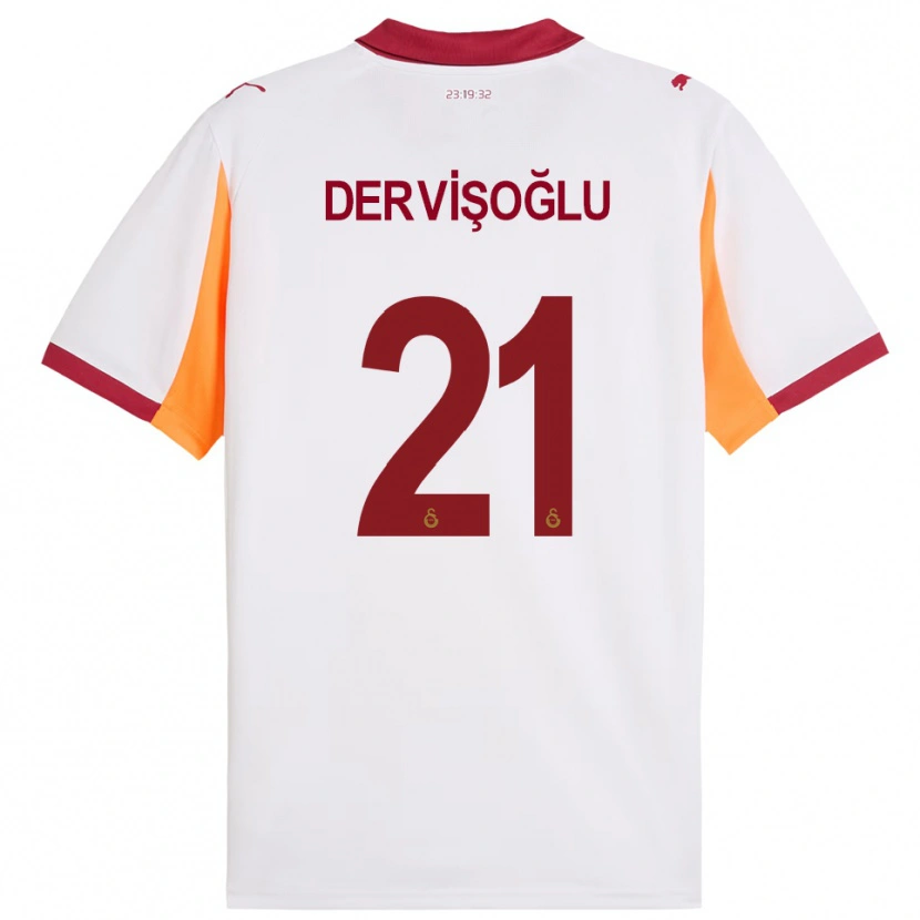 Danxen Mulher Camisola Halil Dervişoğlu #21 Branco Vermelho Alternativa 2025/26 Camisa