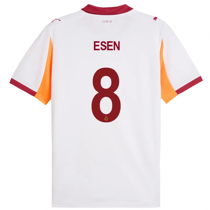 Danxen Mulher Camisola Emine Ecem Esen #8 Branco Vermelho Alternativa 2025/26 Camisa