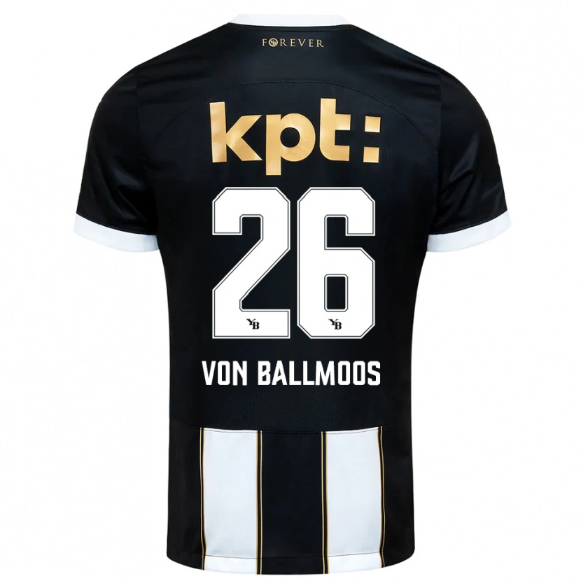 Danxen Mulher Camisola David Von Ballmoos #26 Preto Branco Alternativa 2025/26 Camisa