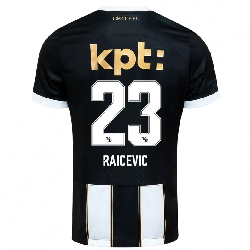Danxen Mulher Camisola Stevan Raicevic #23 Preto Branco Alternativa 2025/26 Camisa