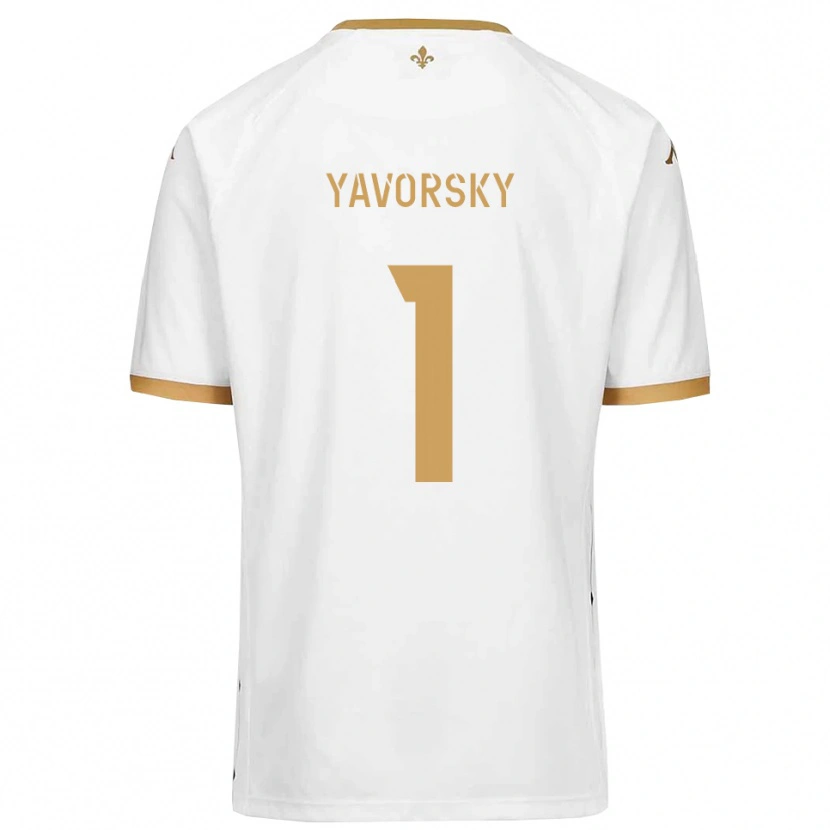 Danxen Mulher Camisola Nathan Yavorsky #1 Branco Dourado Alternativa 2025/26 Camisa