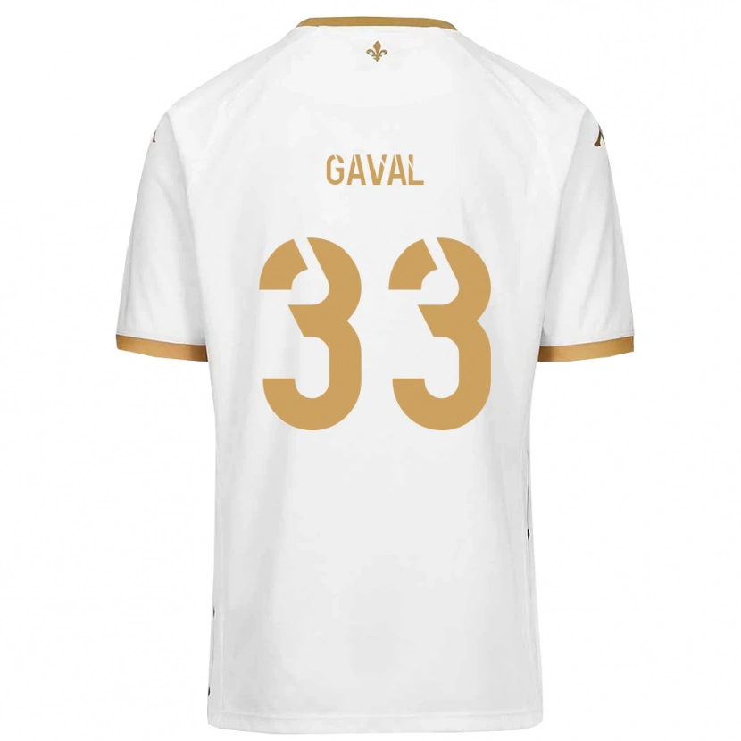Danxen Mulher Camisola Aimé Gaval #33 Branco Dourado Alternativa 2025/26 Camisa