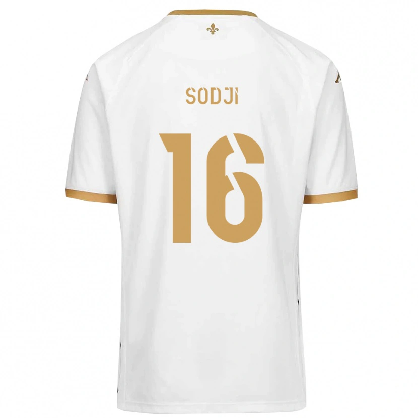 Danxen Mulher Camisola Alexandre Sodji #16 Branco Dourado Alternativa 2025/26 Camisa