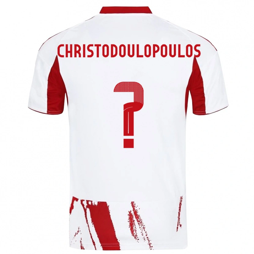 Danxen Mulher Camisola Giannis Christodoulopoulos #0 Branco Vermelho Alternativa 2025/26 Camisa