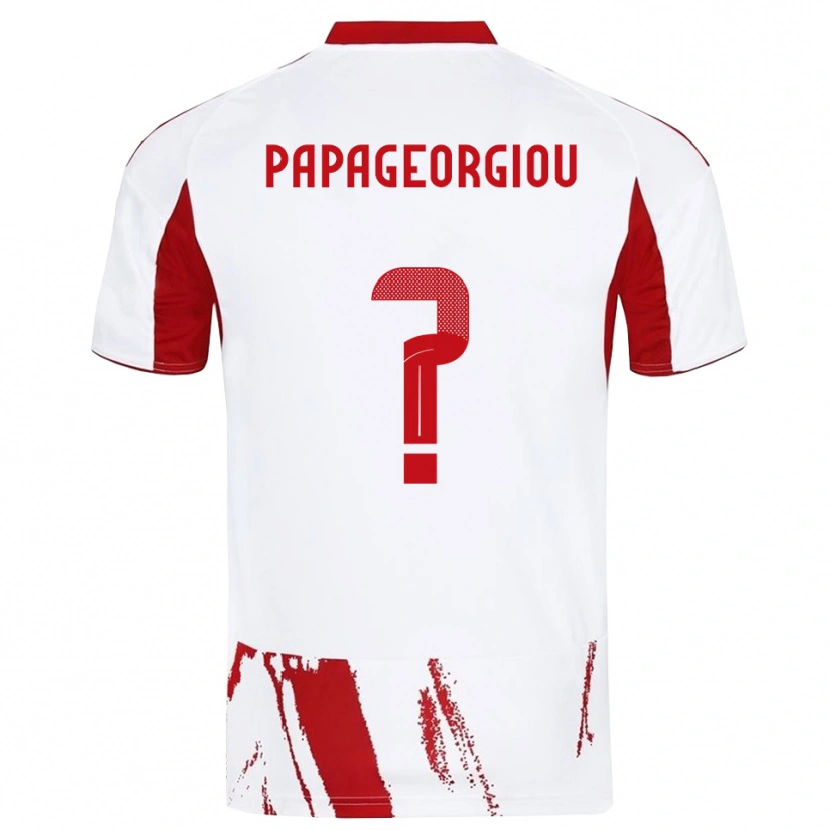 Danxen Mulher Camisola Konstantinos Papageorgiou #0 Branco Vermelho Alternativa 2025/26 Camisa
