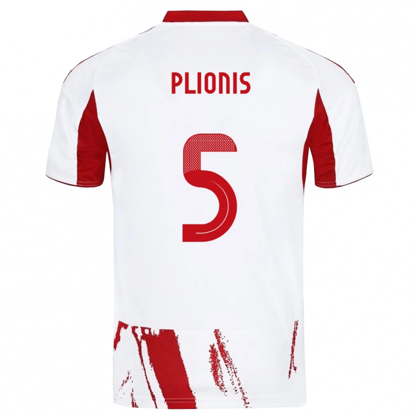 Danxen Mulher Camisola Paraskevas Plionis #5 Branco Vermelho Alternativa 2025/26 Camisa