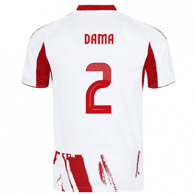 Danxen Mulher Camisola Antonis Dama #2 Branco Vermelho Alternativa 2025/26 Camisa