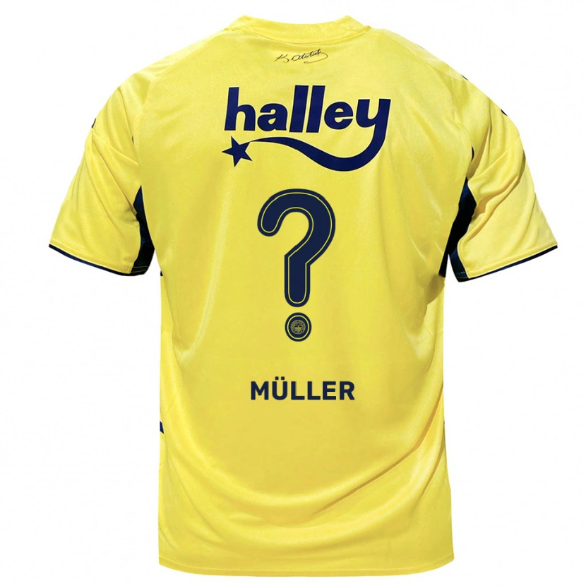Danxen Mulher Camisola Fabian Emre Ernst Müller #0 Amarelo Marinho Alternativa 2025/26 Camisa