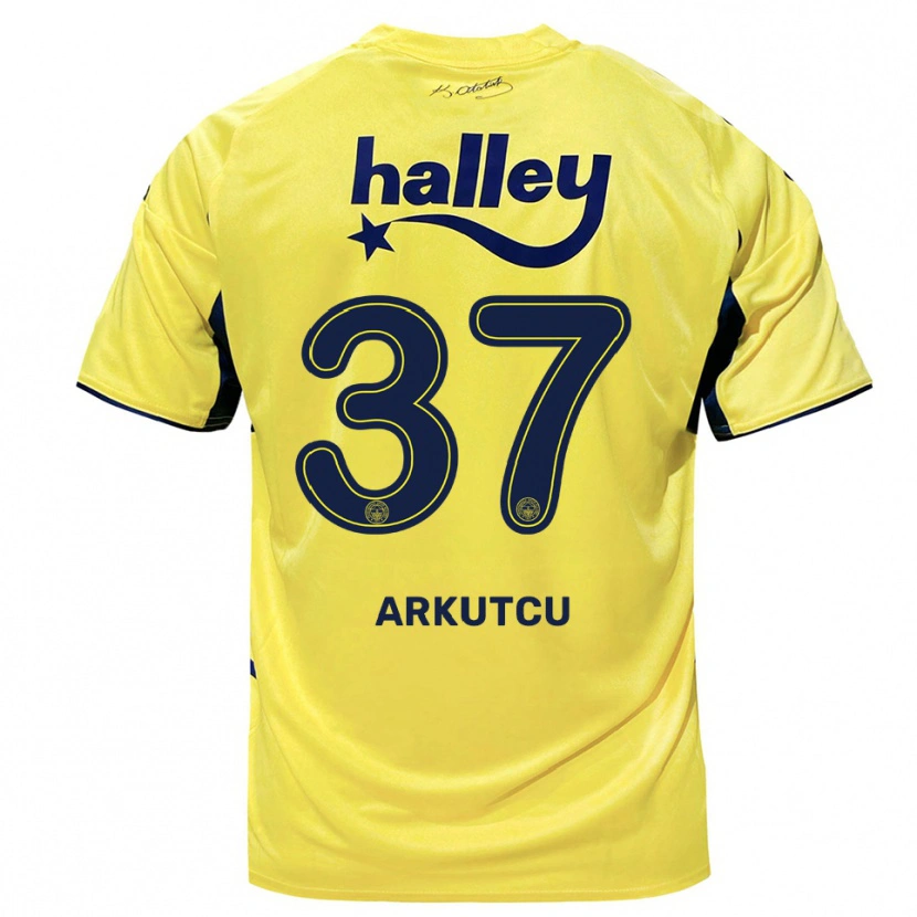 Danxen Mulher Camisola Emirhan Arkutcu #37 Amarelo Marinho Alternativa 2025/26 Camisa