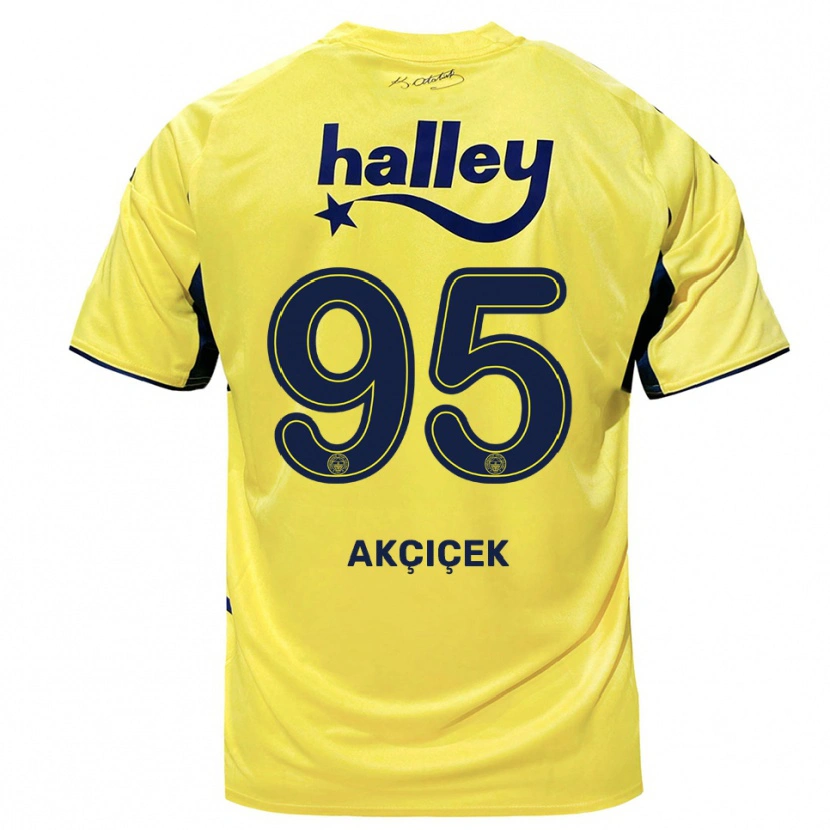 Danxen Mulher Camisola Yusuf Akçiçek #95 Amarelo Marinho Alternativa 2025/26 Camisa