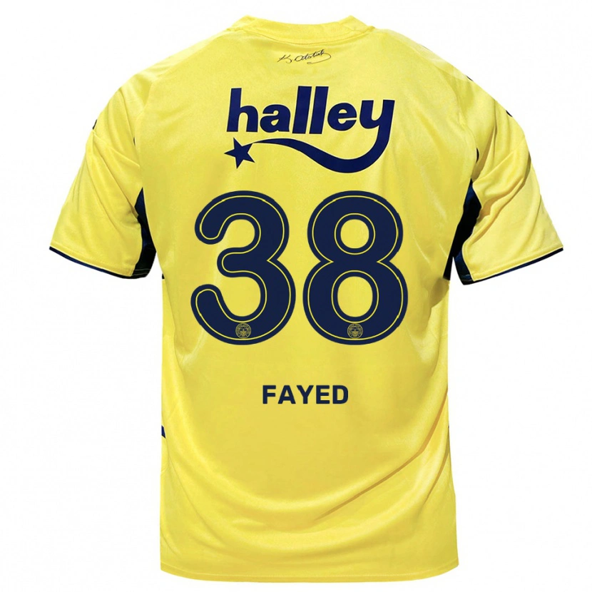 Danxen Mulher Camisola Omar Fayed #38 Amarelo Marinho Alternativa 2025/26 Camisa